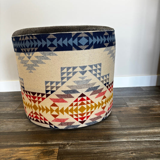 Pendleton® Smith Rock with Grey Hair on Hide Ottoman