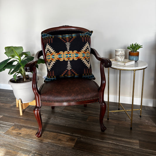 Throw Pillow made with Pendleton® Rancho Arryo Black Wool Back