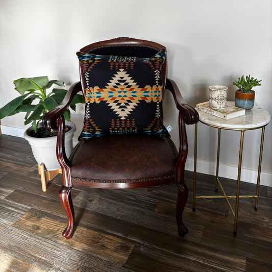 Throw Pillow made with Pendleton® Rancho Arryo Black Wool Front