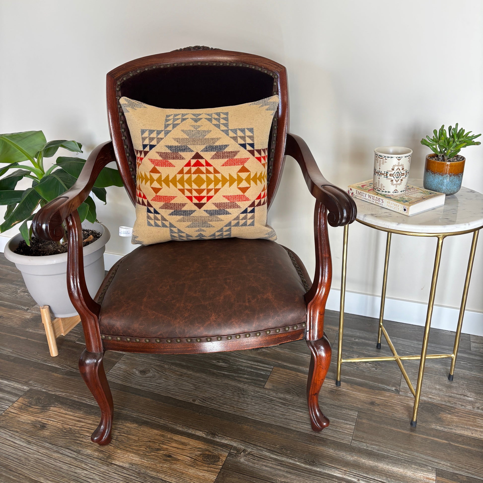Throw Pillow made with Pendleton® Smith Rock Wool and Organic Oatmeal Wool Back Front
