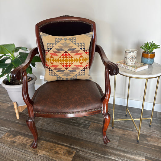 Throw Pillow made with Pendleton® Smith Rock Wool and Organic Oatmeal Wool Back Front