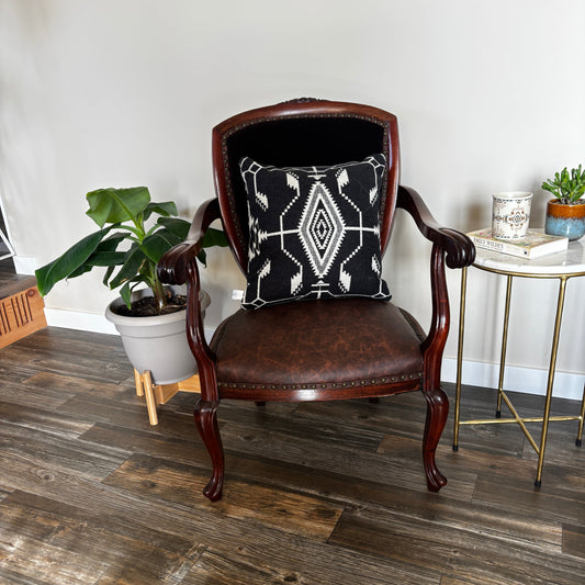 Throw Pillow made with Pendleton® Tsi Mayoh Black Wool Back