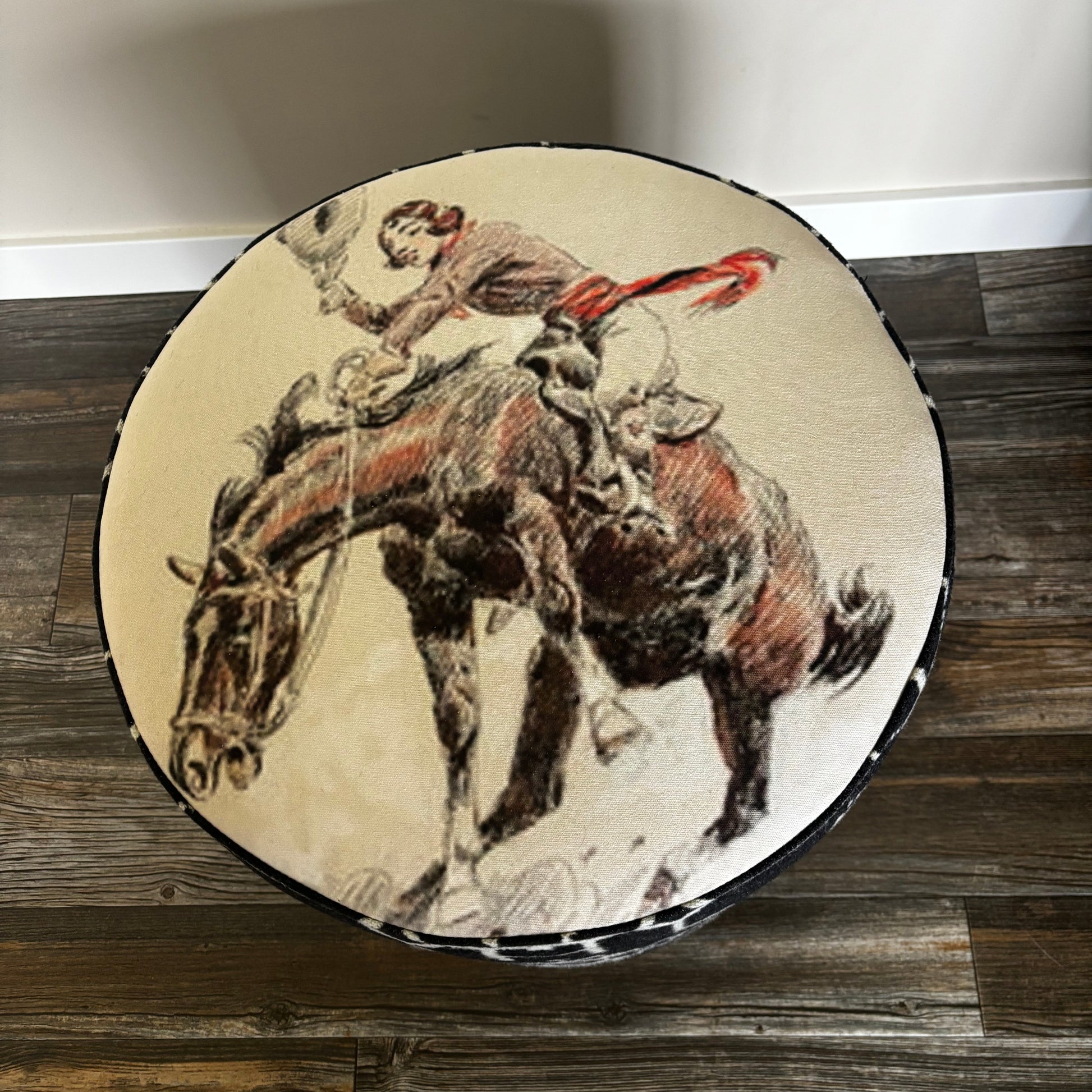 Tsi Mayoh Pendleton Wool with Bucking Horse & Cowgirl Print | Made in Alberta   top