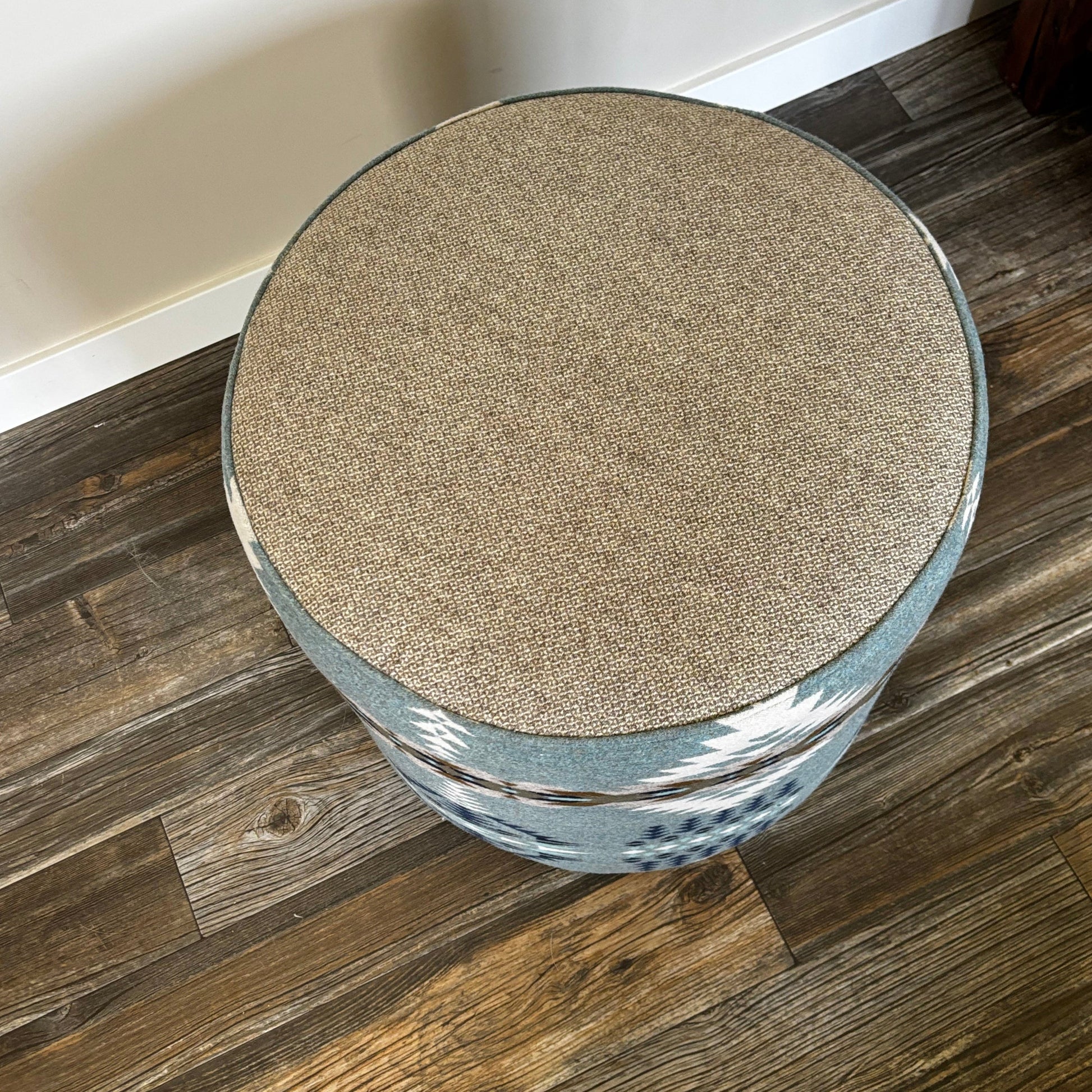Pendleton® Rancho Arroyo Ottoman with Organic Oatmeal Coloured Wool Top
