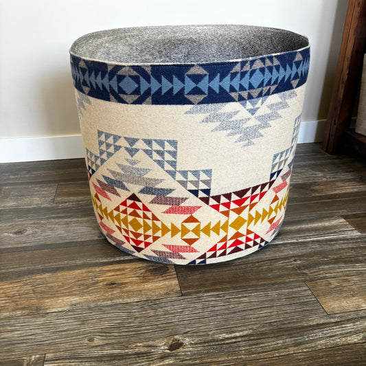 Pendleton® Smith Rock with Grey Hair on Hide Ottoman