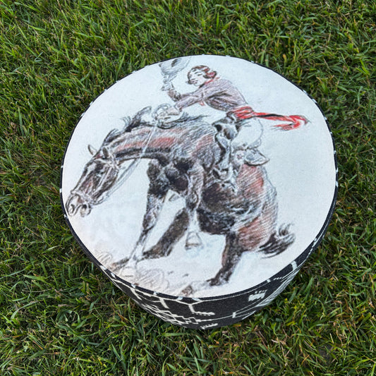 Tsi Mayoh Pendleton Wool with Bucking Horse & Cowgirl Print | Made in Alberta 1