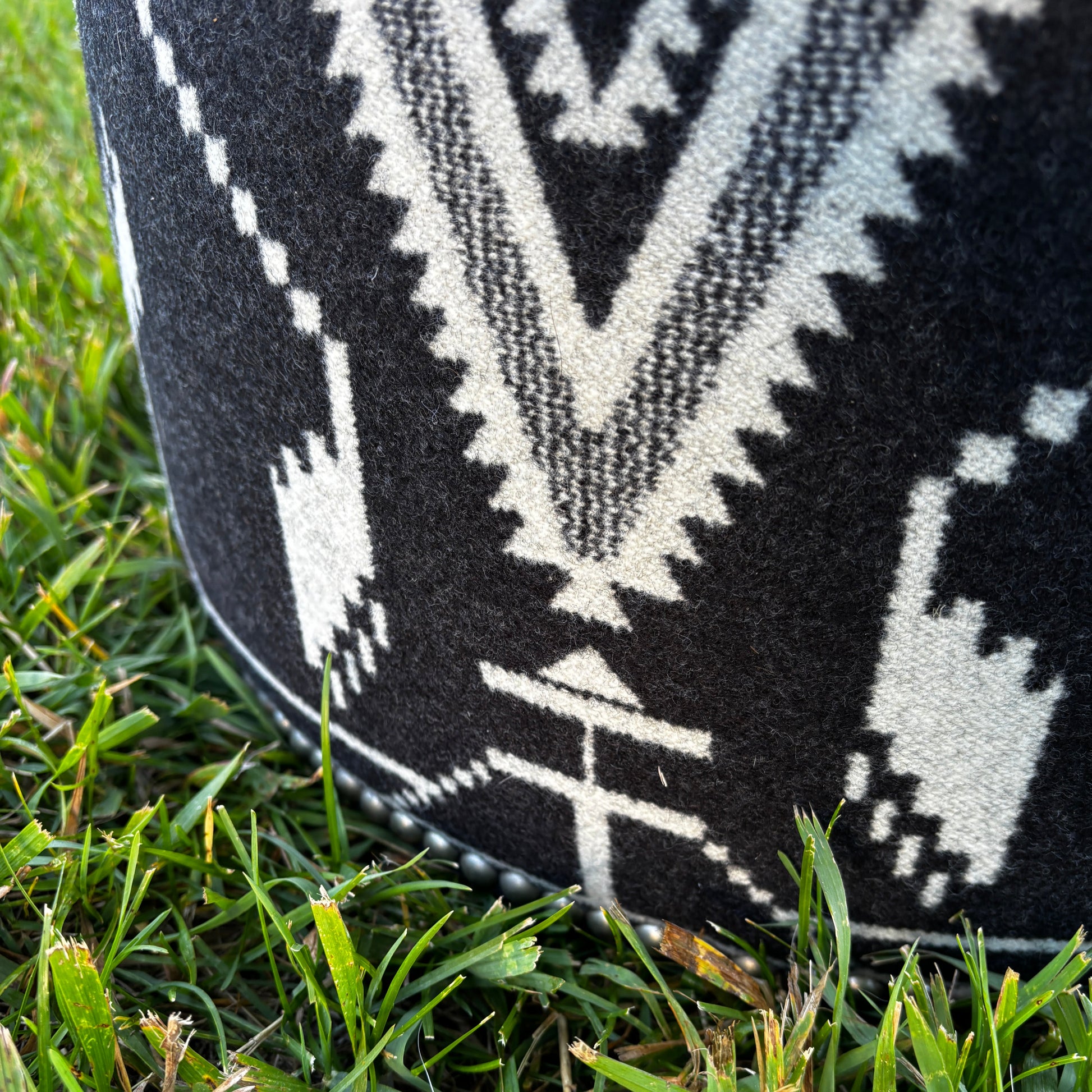 Tsi Mayoh Pendleton Wool with Bucking Horse & Cowgirl Print | Made in Alberta  Detail